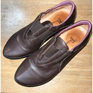 Think! Wechsel Fussbett Walking Women Sz 37 6.5 Brown Leather Austrian Slip On